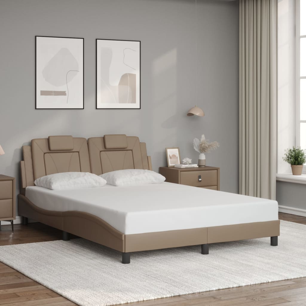 Cadre de lit sans matelas cappuccino 140x190 cm similicuir