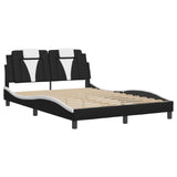 Cadre de lit sans matelas noir et blanc 140x190 cm similicuir