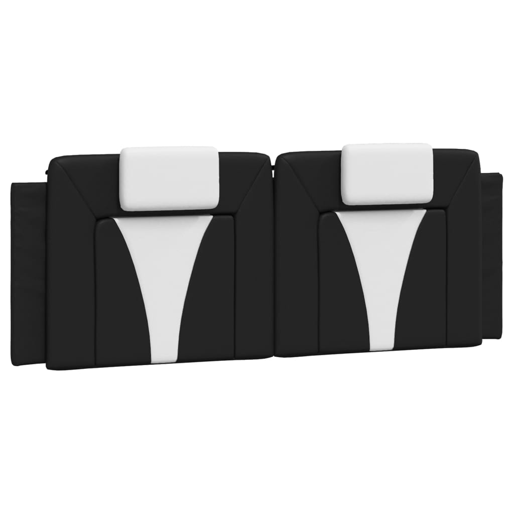 Cadre de lit sans matelas noir et blanc 140x190 cm similicuir