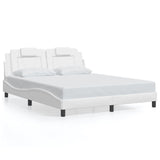 Bed frame without mattress white 160x200 cm imitation leather