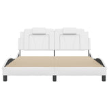 Bed frame without mattress white 160x200 cm imitation leather