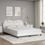 Bed frame without mattress white 160x200 cm imitation leather