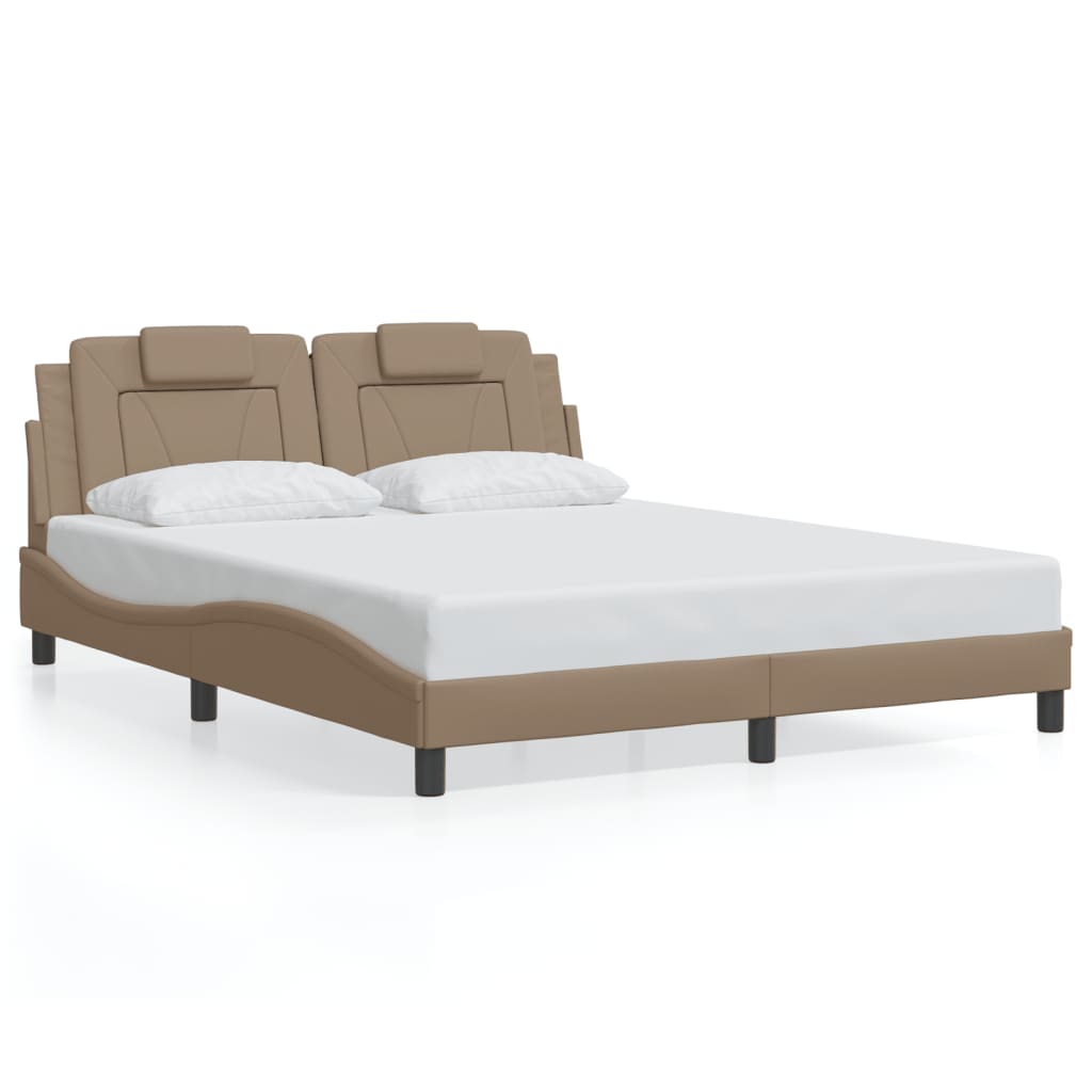 Cadre de lit sans matelas cappuccino 160x200 cm similicuir