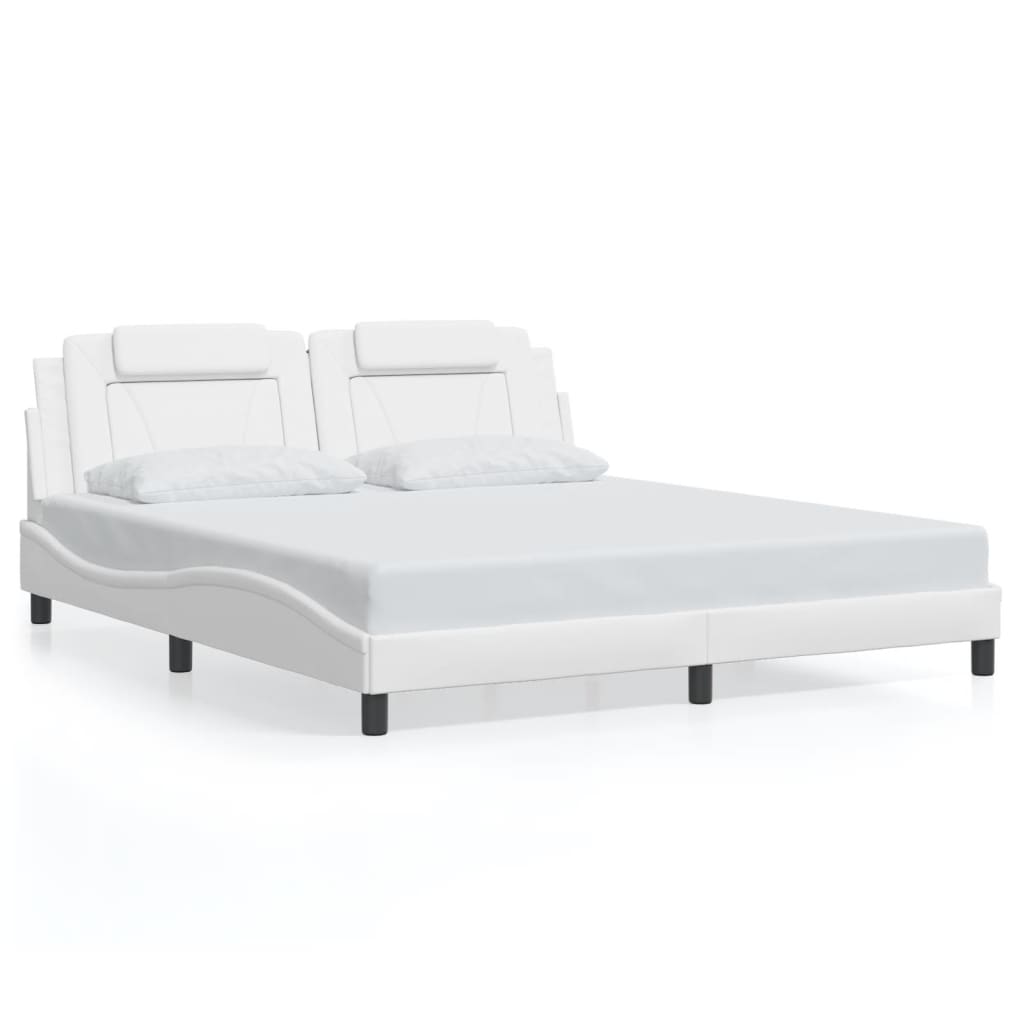 Cadre de lit sans matelas blanc 180x200 cm similicuir