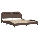 Cadre de lit sans matelas marron 180x200 cm similicuir