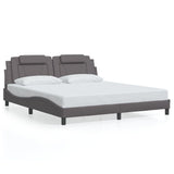 Bed frame without mattress gray 180x200 cm imitation leather