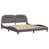 Bed frame without mattress gray 180x200 cm imitation leather