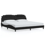 Cadre de lit sans matelas noir 200x200 cm similicuir