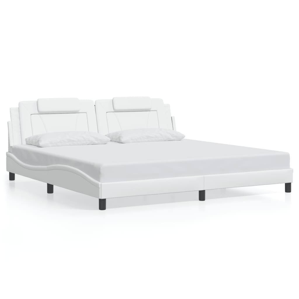 Cadre de lit sans matelas blanc 200x200 cm similicuir