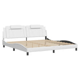 Cadre de lit sans matelas blanc 200x200 cm similicuir