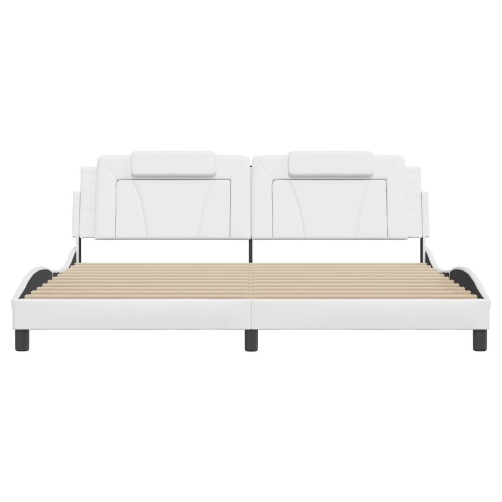 Cadre de lit sans matelas blanc 200x200 cm similicuir