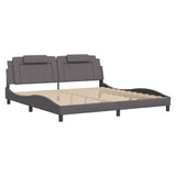 Cadre de lit sans matelas gris 200x200 cm similicuir