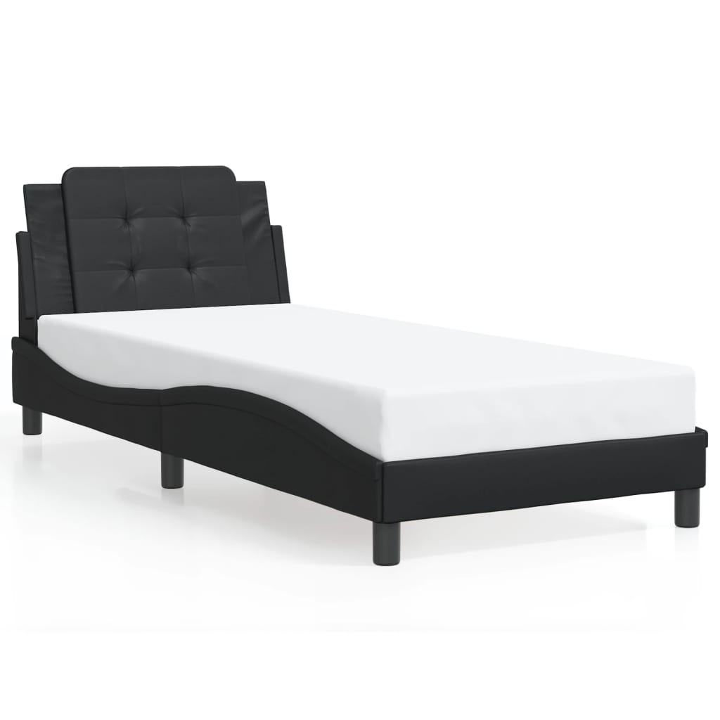 Cadre de lit sans matelas noir 90x190 cm similicuir