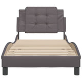 Cadre de lit sans matelas gris 90x190 cm similicuir