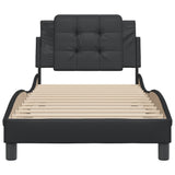 Cadre de lit sans matelas noir 90x200 cm similicuir