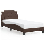 Cadre de lit sans matelas marron 90x200 cm similicuir