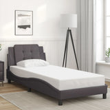 Cadre de lit sans matelas gris 90x200 cm similicuir