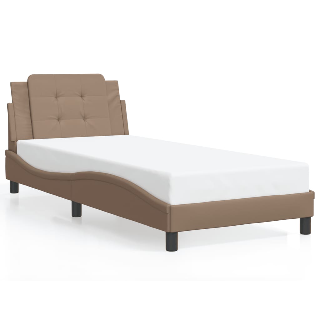 Cadre de lit sans matelas cappuccino 90x200 cm similicuir