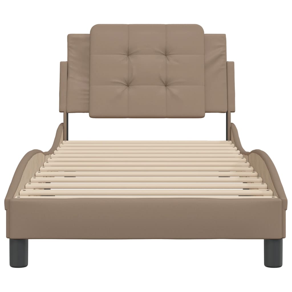 Cadre de lit sans matelas cappuccino 90x200 cm similicuir