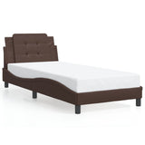 Cadre de lit sans matelas marron 100x200 cm similicuir