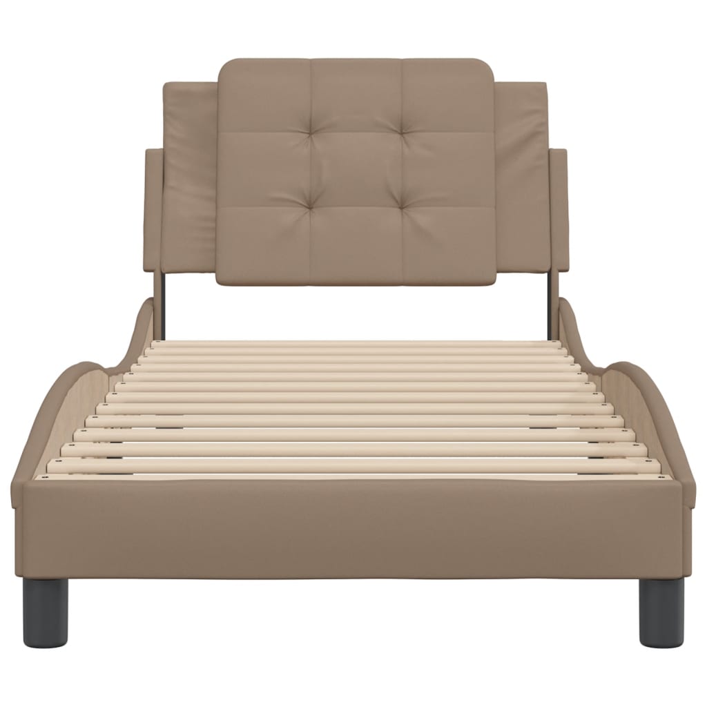 Cadre de lit sans matelas cappuccino 100x200 cm similicuir