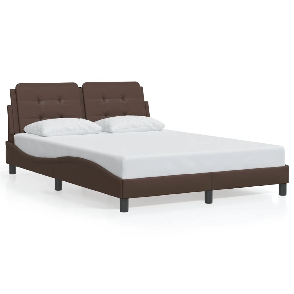 Cadre de lit sans matelas marron 120x200 cm similicuir