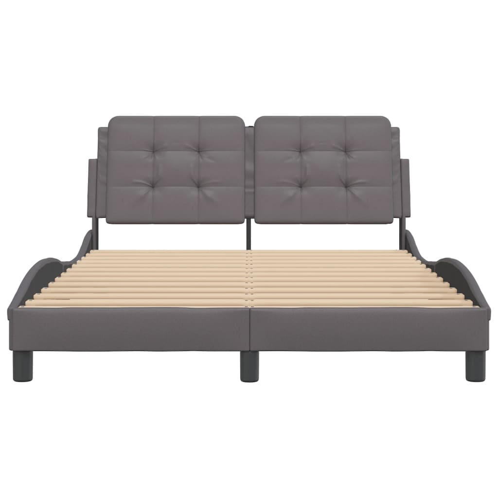 Cadre de lit sans matelas gris 120x200 cm similicuir