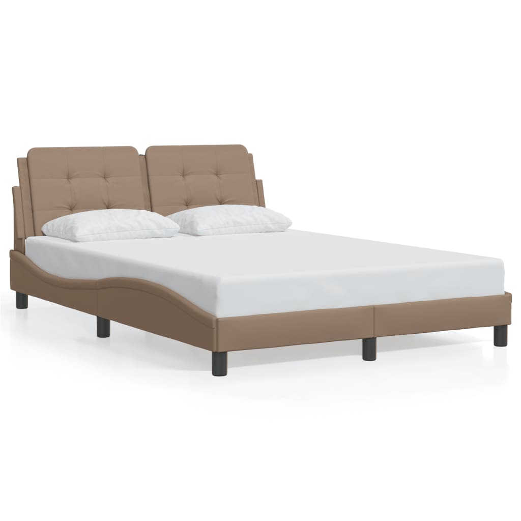 Cadre de lit sans matelas cappuccino 120x200 cm similicuir