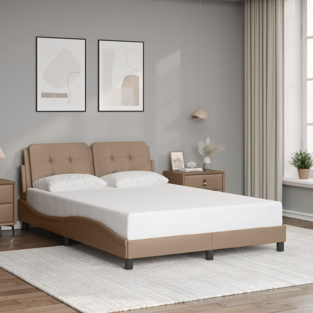 Cadre de lit sans matelas cappuccino 120x200 cm similicuir