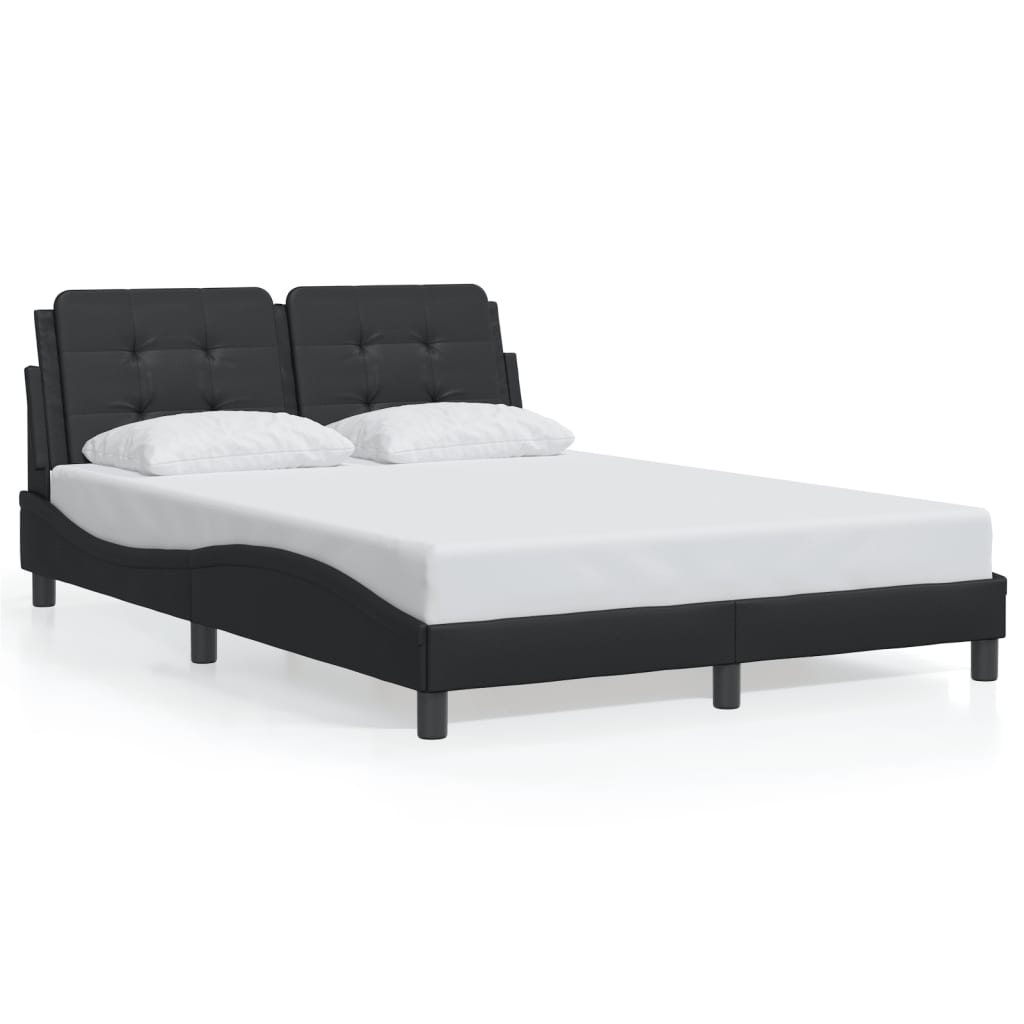 Cadre de lit sans matelas noir 140x190 cm similicuir