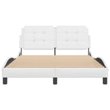 Cadre de lit sans matelas blanc 140x190 cm similicuir