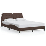 Cadre de lit sans matelas marron 140x190 cm similicuir