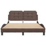 Cadre de lit sans matelas marron 140x190 cm similicuir