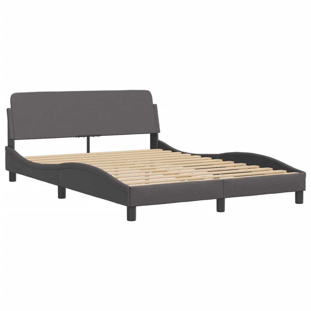 Cadre de lit sans matelas gris 140x190 cm similicuir