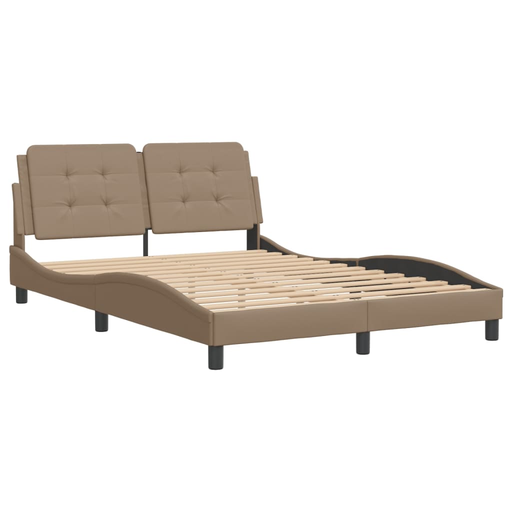 Cadre de lit sans matelas cappuccino 140x190 cm similicuir