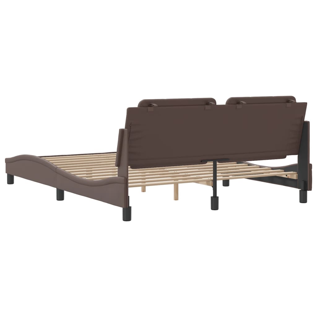 Cadre de lit sans matelas marron 160x200 cm similicuir