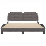 Cadre de lit sans matelas gris 160x200 cm similicuir