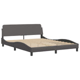 Cadre de lit sans matelas gris 160x200 cm similicuir