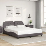 Cadre de lit sans matelas gris 160x200 cm similicuir