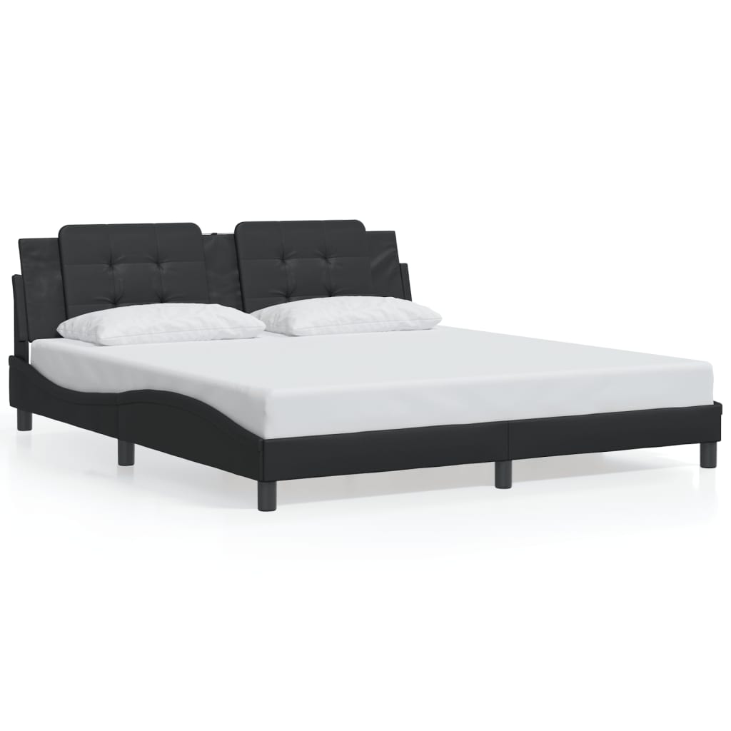 Cadre de lit sans matelas noir 180x200 cm similicuir