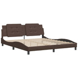 Cadre de lit sans matelas marron 180x200 cm similicuir