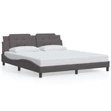 Cadre de lit sans matelas gris 180x200 cm similicuir