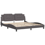 Cadre de lit sans matelas gris 180x200 cm similicuir