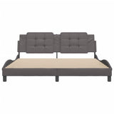 Cadre de lit sans matelas gris 180x200 cm similicuir