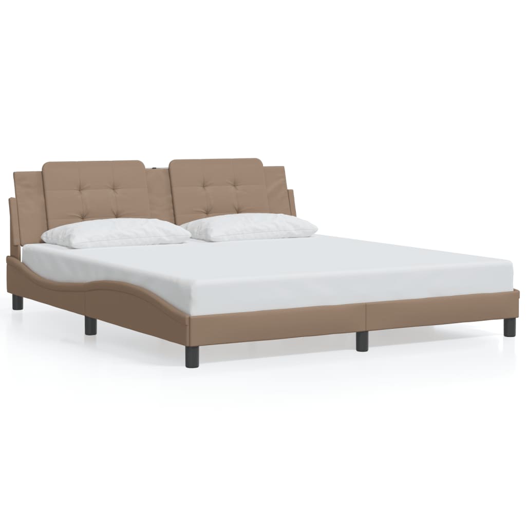 Cadre de lit sans matelas cappuccino 180x200 cm similicuir