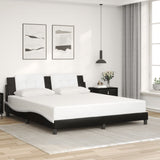 Cadre de lit sans matelas noir et blanc 180x200 cm similicuir