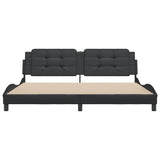 Cadre de lit sans matelas noir 200x200 cm similicuir