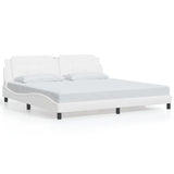 Cadre de lit sans matelas blanc 200x200 cm similicuir