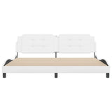 Cadre de lit sans matelas blanc 200x200 cm similicuir