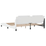 Cadre de lit sans matelas blanc 200x200 cm similicuir